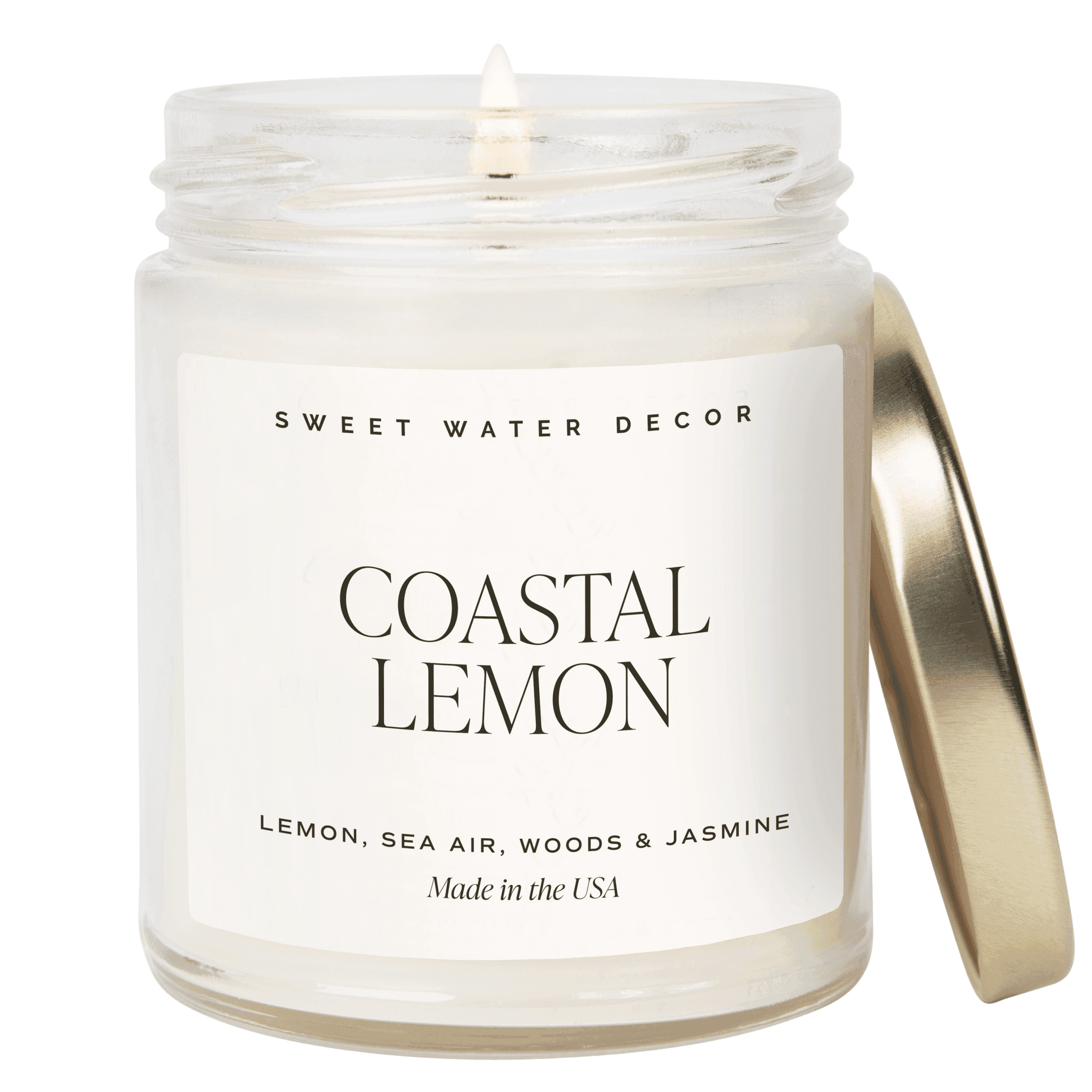 Coastal Lemon Soy Candle - Clear Jar - 9 oz - SwagglyLife Home & Fashion